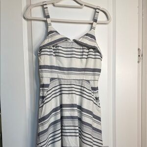 Jun & Ivy Striped Dress in White and Navy